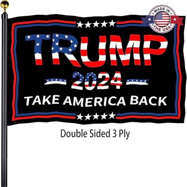 Trump 2024 Flags 3x5 Outdoor Made in USA-Double Sided 3 Ply Heavy Duty Take America