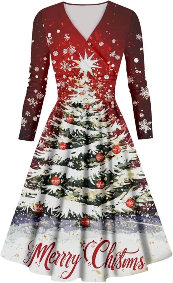 Christmas Dresses for Women 2024 Casual Christmas Letter