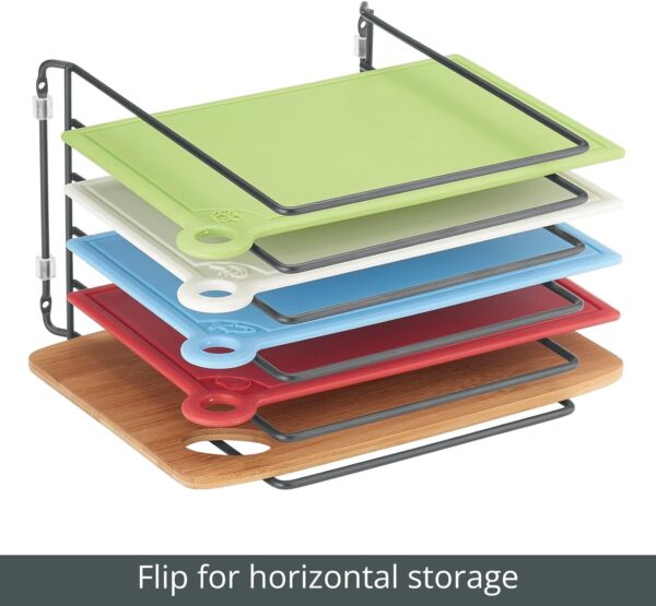 mDesign Pot Lid and Pan Rack — Metal Wire Rack for Cabinets