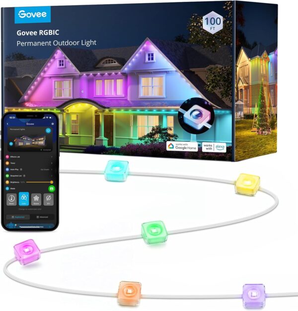 Govee Permanent Outdoor Lights, Smart RGBIC Outdoor Lights