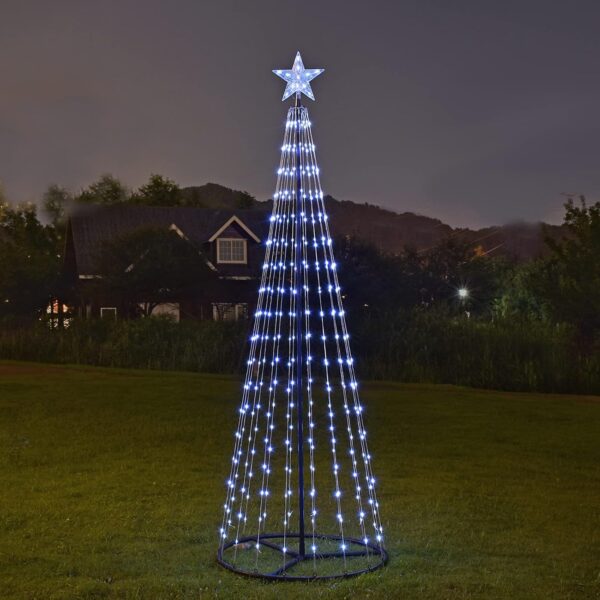 7 ft Lighted Outdoor Christmas Tree, 336 LEDs Pre-lit Christmas