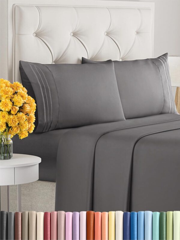 Queen Size 4 Piece Sheet Set - Comfy Breathable & Cooling Sheets