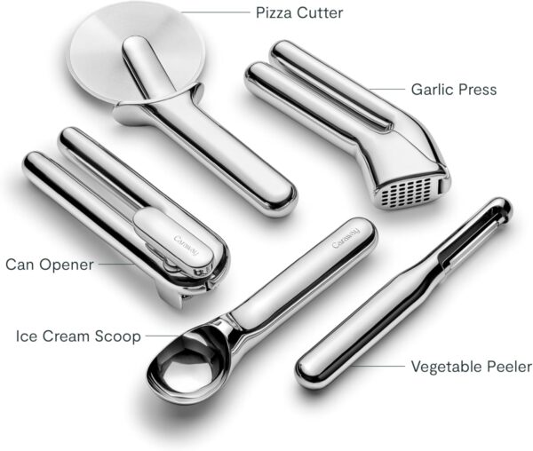 Caraway Kitchen Gadget Set - 5 Piece Kitchen Essentials - Stainless Steel