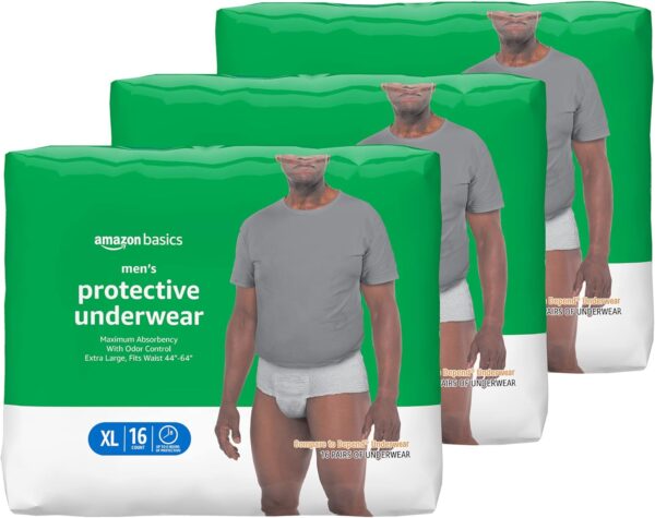 Amazon Basics Men's Protective Underwear, Maximum