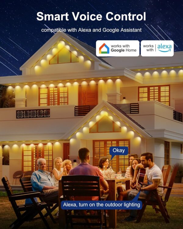 Nexillumi Permanent Outdoor Lights for House Christmas