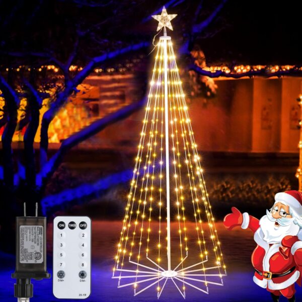 Christmas Cone Tree Light, 7.5ft 295 LED Light Show Christmas Tree