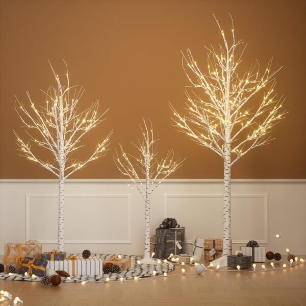 Outdoor Christmas Decorations Lighted Birch Tree