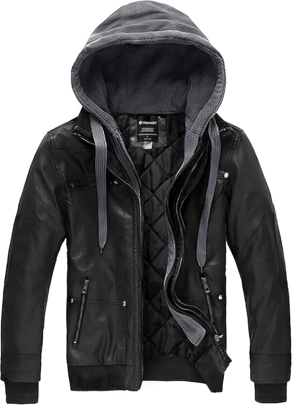 wantdo Men's Faux Leather Jacket