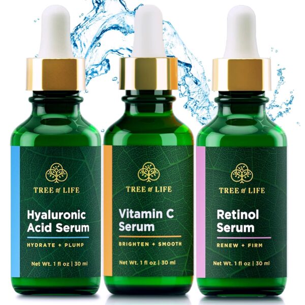 Tree of Life Facial Skin Care Set, Brightening, Firming, Hydrating, Dry Face