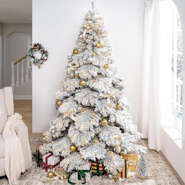 Naomi Home 6.5ft Snow Flocked Christmas Tree