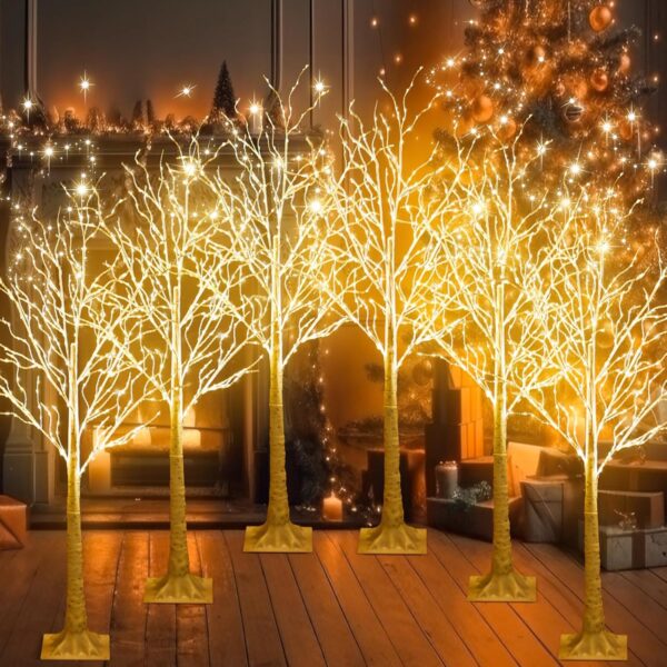 Decoration LED Warm White Lights Birch Trees Christmas Tree