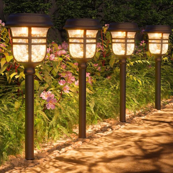 XMCOSY+ Solar Outdoor Lights, ‎2 Lighting Modes RGBW LED Solar