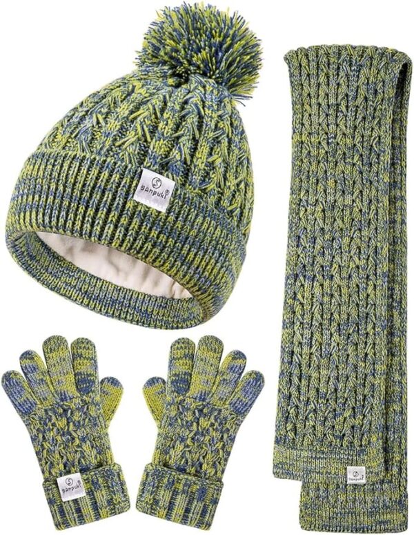 Kids Winter Hat Gloves Scarf Set,Girls Toddler