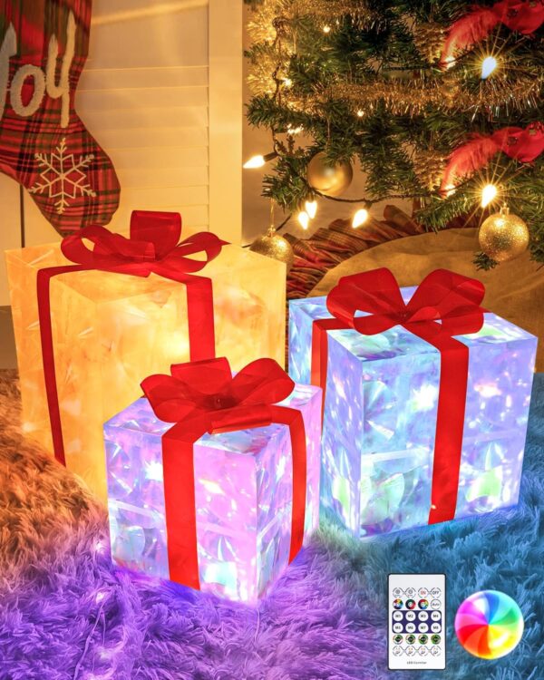 Christmas Lighted Gift Boxes - Set of 3 Christmas
