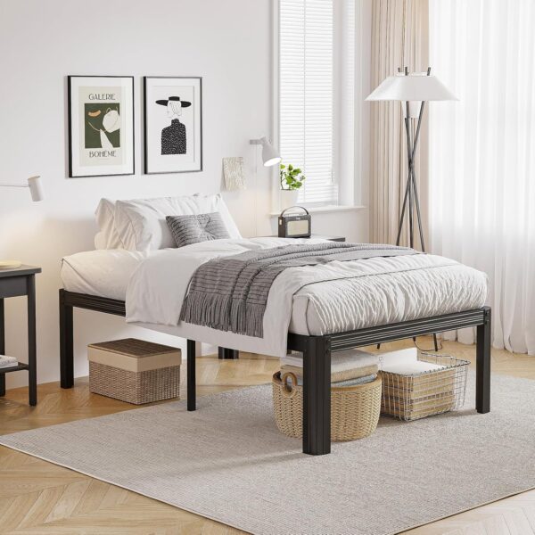 Twin XL Bed Frames, 18 Inch High Bedframe No Box Spring