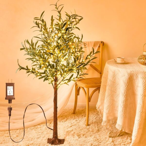 Fudios Lighted Olive Trees Artificial 4ft 160 LED Fairy Light
