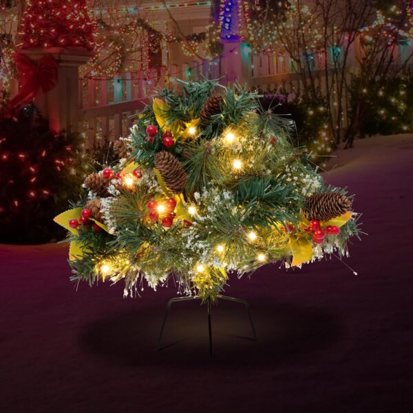Peyton Christmas Wreath, Battery Powered 8 Lighting Modes, 50 LEDs