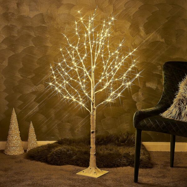 Birchlitland LED Birch Tree 4FT 200L Warm White Fairy Lights