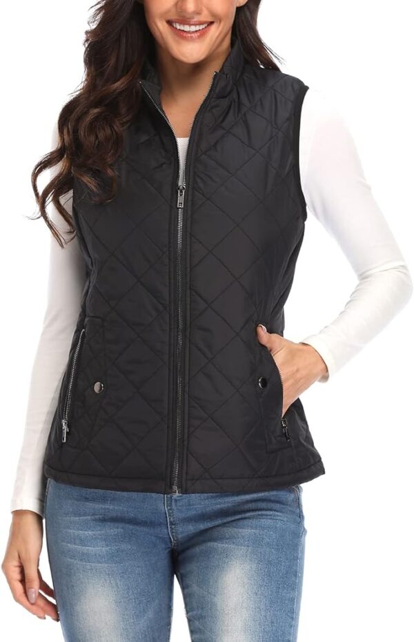Argstar Women's Vest, Quilted Lightweight Zip Pockets