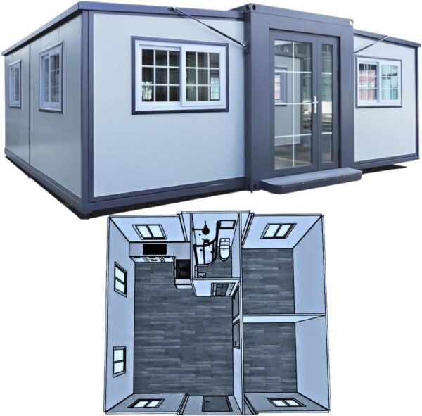 20 ft Tiny House to Live in – Insulated Prefab Home with 2 Bedrooms, Full Kitchen