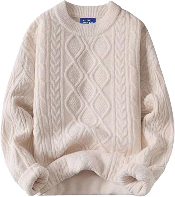 Sweater Long Sleeve Sweater Women Woven Crewneck Pullover