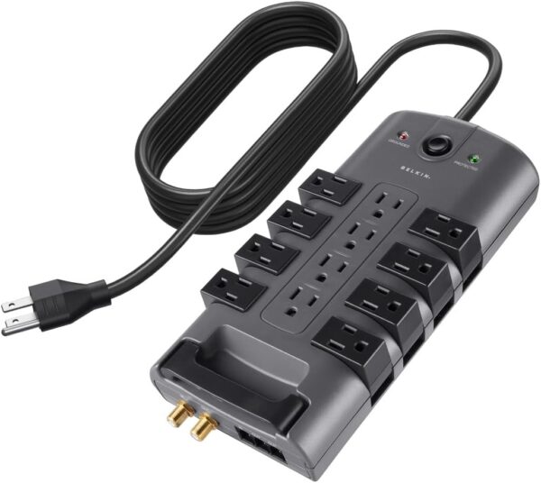 Belkin Surge Protector Power Strip w/ 8 Rotating & 4 Standard Outlets