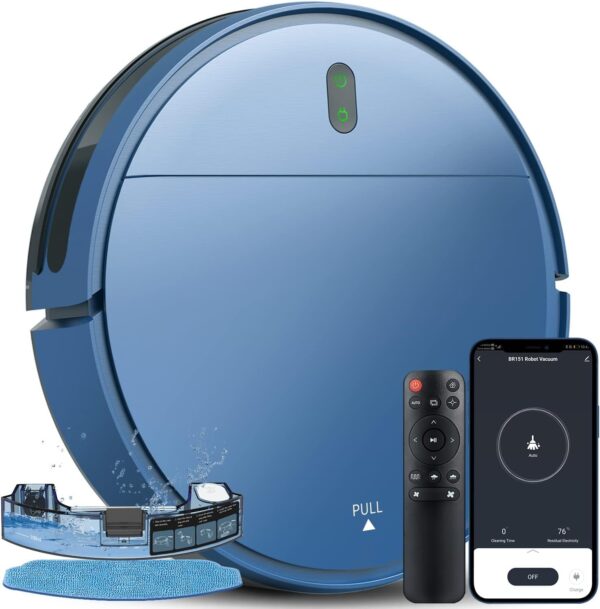ZCWA Robot Vacuum, Robot Vacuum and Mop Works with WiFi,APP