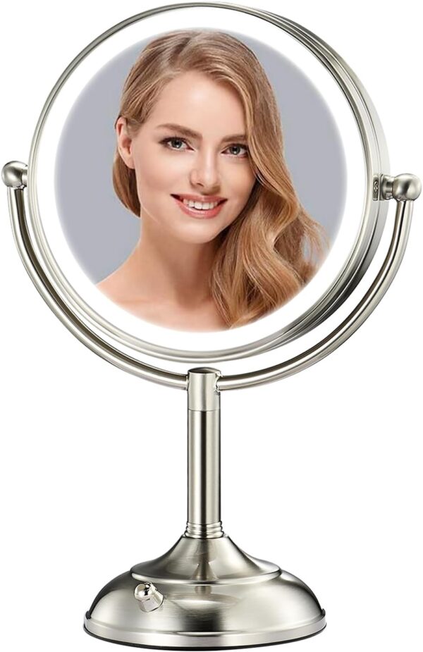 VESAUR 10" Extra Large 17" Tall Lighted Makeup Mirror, 1X/5X Undistorted