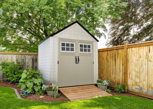 Rubbermaid 7 Foot by 7 Foot Weatherproof Outdoor Storage Shed for Garden