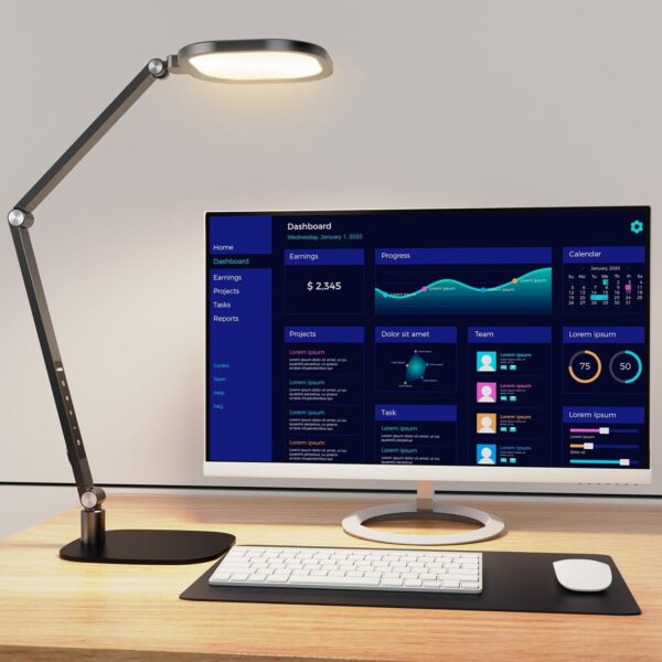 LED Desk Lamp for Home Office, Desk Light for Video Calls