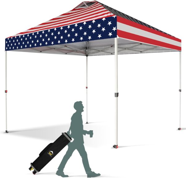 CROWN SHADES 10x10 Pop Up Canopy - Beach Tent One Push SetupSilver