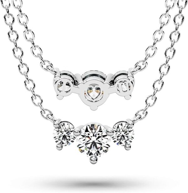Moissanite Necklace for Women Three-Stone I Love You Jewelry