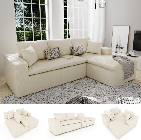 Sofa for Living Room Bedroom Apartment, Beige