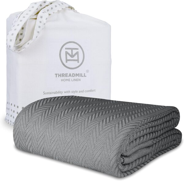 Threadmill Luxury Cotton Blankets for King Size Bed | All-Season Cozy