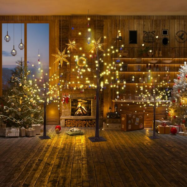 MIERES Lighted Birch Tree for Christmas