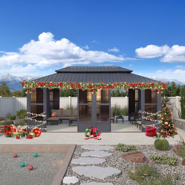 Outdoor Screen House for Patio Deck Backyard Grey
