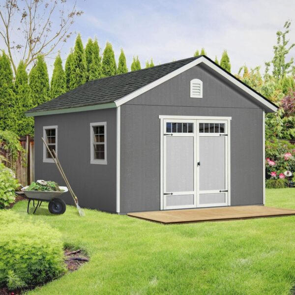 Handy Home Products Scarsdale 12x16 Do-it-Yourself Wooden Storage Shed with Floor