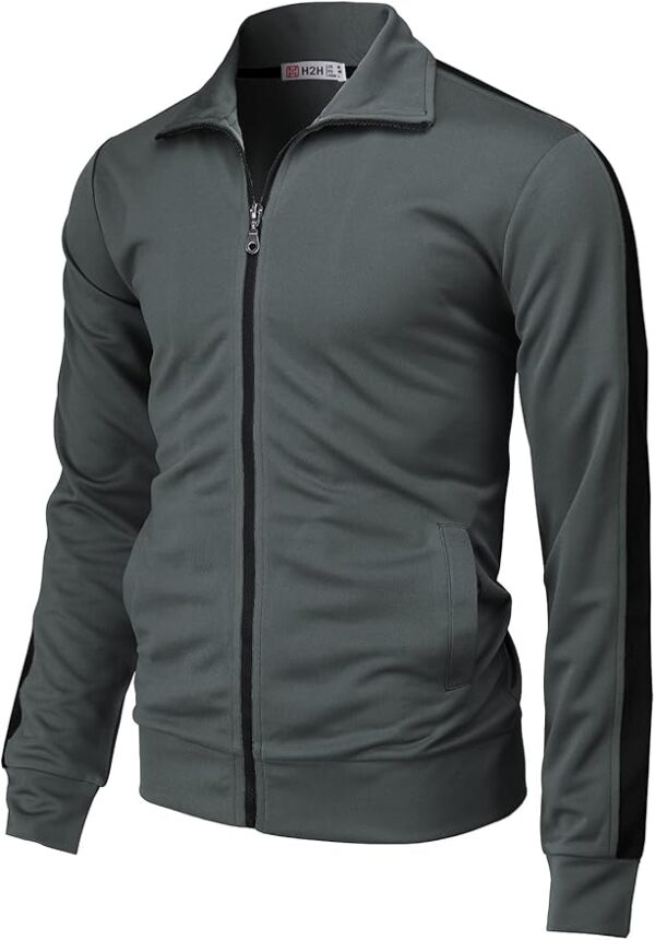 H2H Mens Active Slim Fit Track Lightweight Jacket Zip-up Long Sleeve