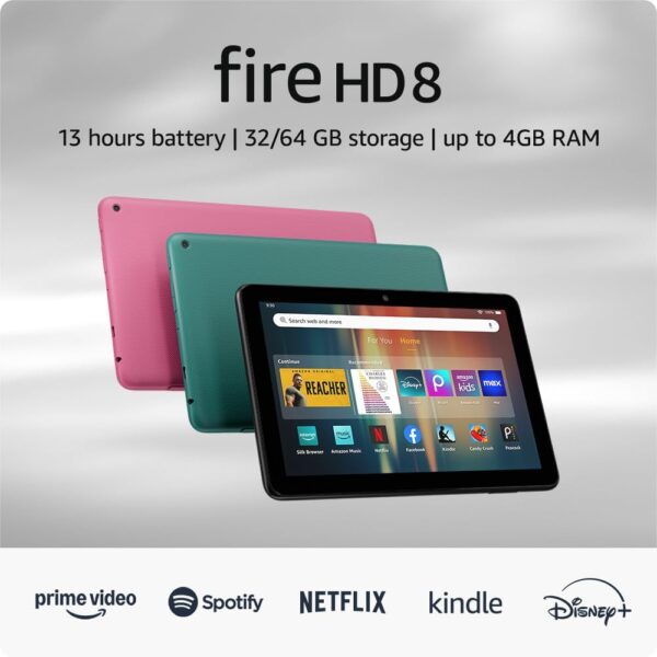 New Amazon Fire HD 8 tablet, 8” HD Display, 3GB memory, 32GB