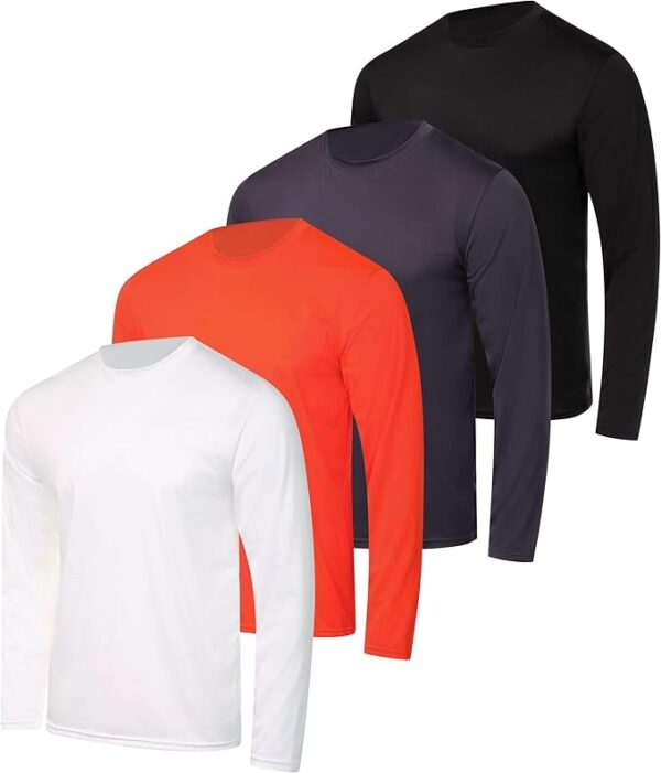 Real Essentials 4 Pack: Men's Dry-Fit UV Moisture Shirt