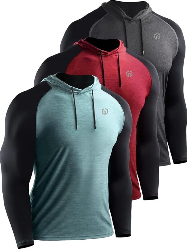 NELEUS Men's Running Shirt Long Sleeve Workout Shirts with Hoods