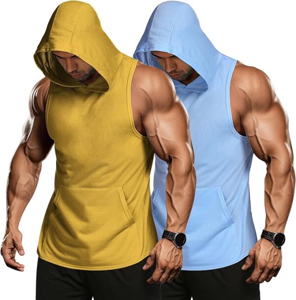 COOFANDY Men's 2 Pack Workout Off T Shirt