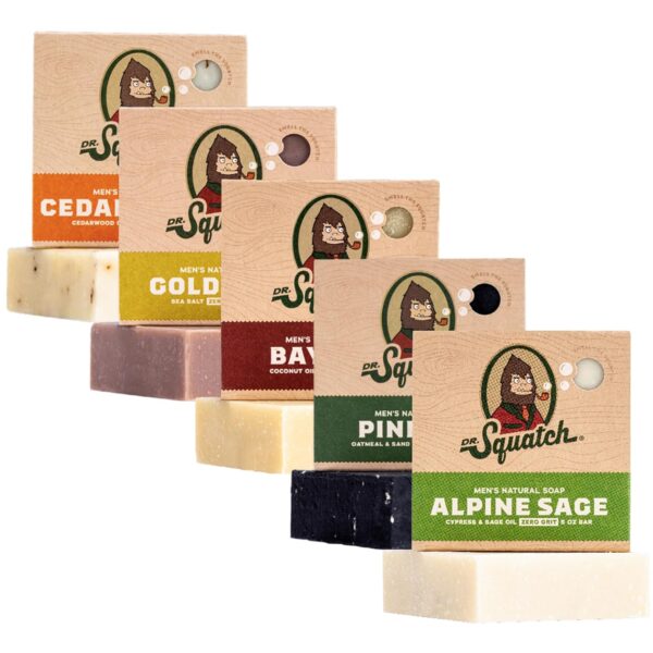 Dr. Squatch All Natural Bar Soap for Men, 5 Bar Variety Pack - Aloe