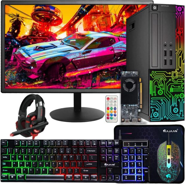 Dell Gaming OptiPlex Desktop RGB Computer PC, Intel Core i7, AMD RX 550 4GB , 16GB RAM, 512GB