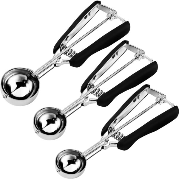 Cookie Scoop Set, Include 1 Tbsp/2 Tbsp/3 Tbsp, Cookie Scoops for Baking Set of 3, Cookie Dough Scoop, 18/8