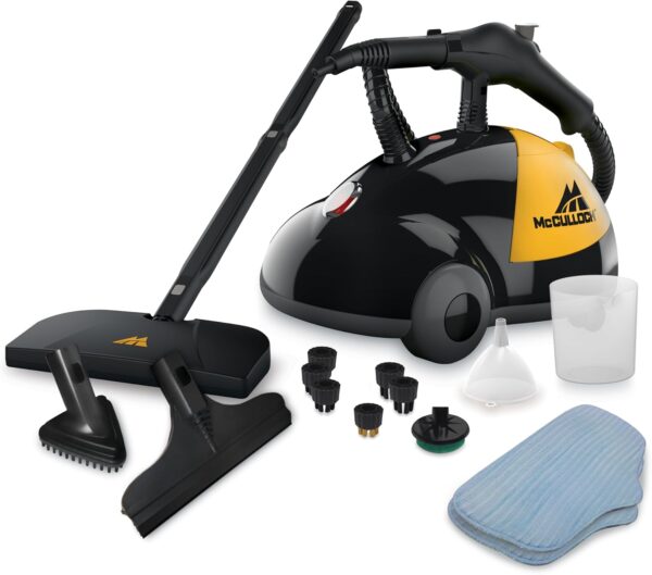 McCulloch MC1275 Heavy-Duty Steam Cleaner with 18 Accessories, Extra-Long Power Cord, Chemical-Free