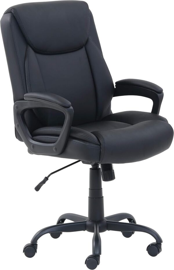 Adjustable Office Computer Desk Chair with Armrest, 26"D x 23.75"W x 42"H, Black
