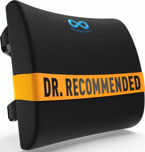 Support Pillow for Office Chair - Memory Foam Back Cushion for Chair, Car, Couch -