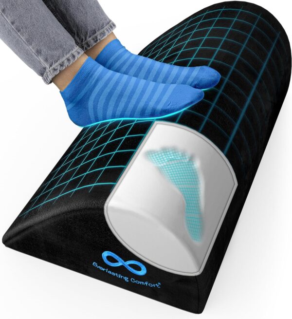 Foot Rest for Under Desk at Work - Memory Foam Office Foot Stool & Under Desk Footrest